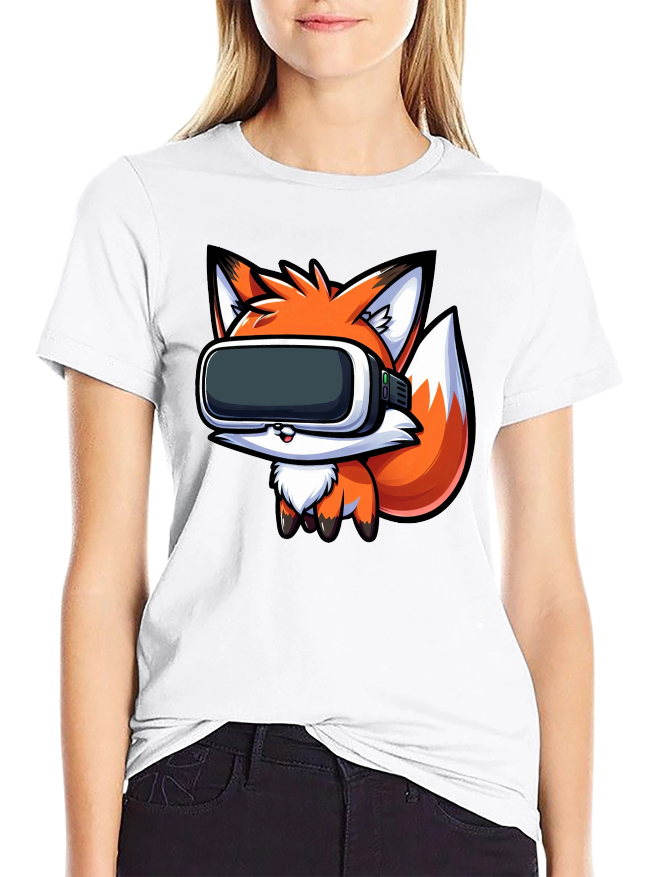 VR Fox Black T-Shirt - Gamer Style