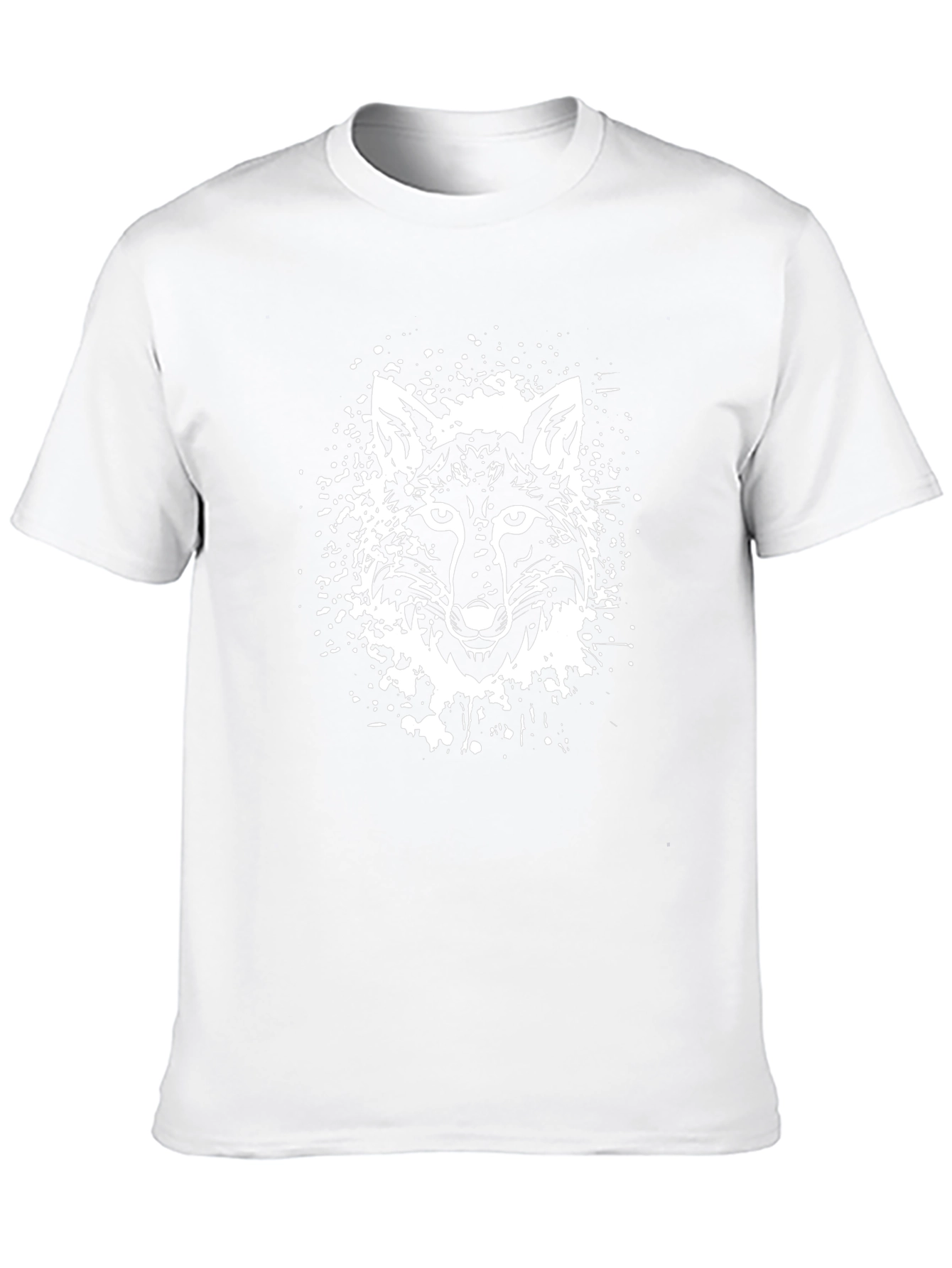 Black Tee with Abstract Fox Graphic