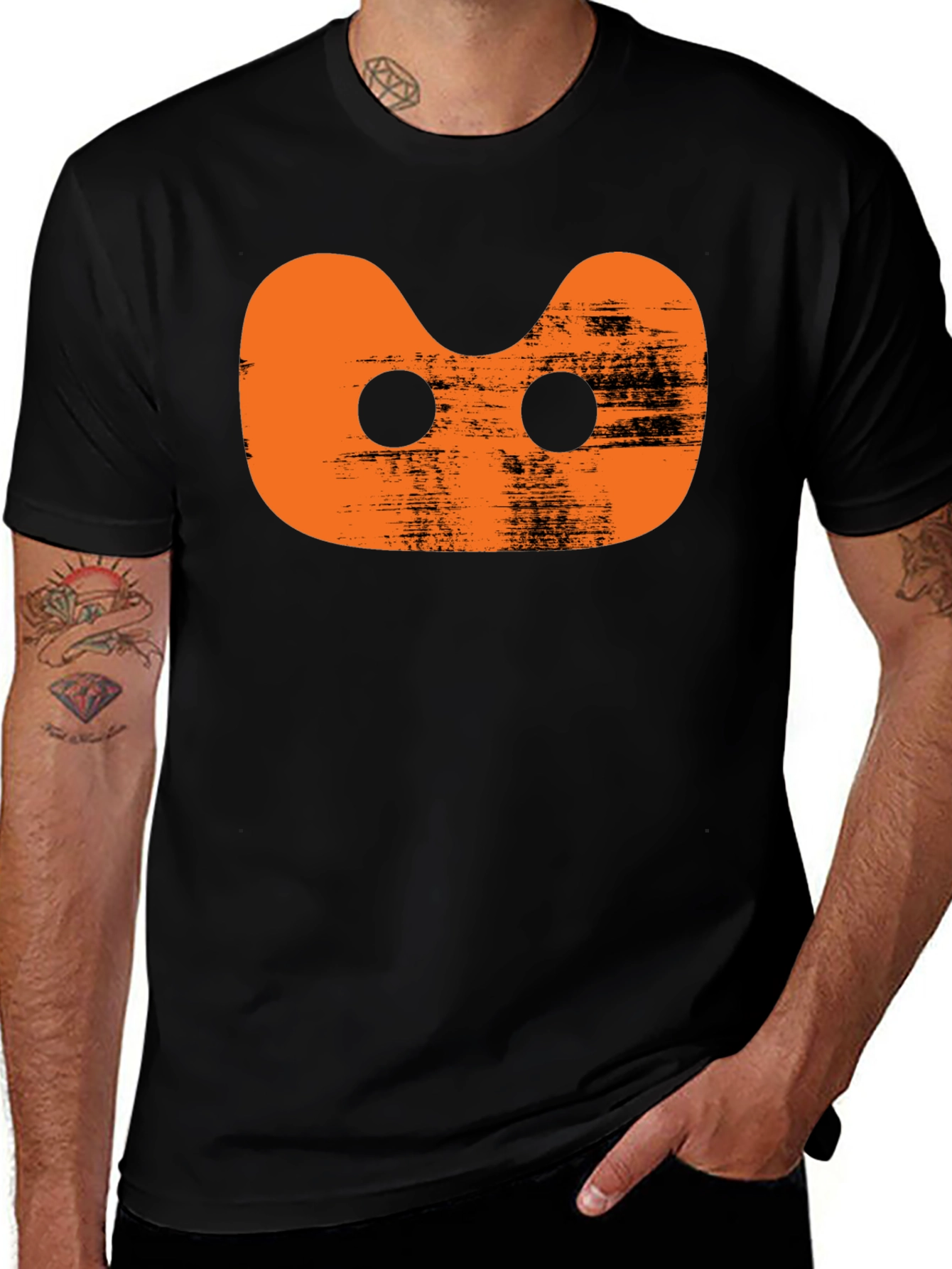 Orange Alien Black T-Shirt