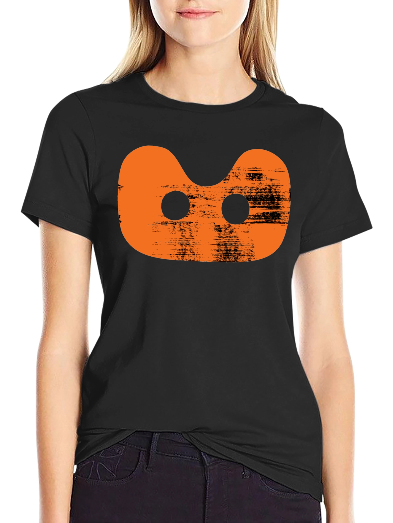 Orange Alien Black T-Shirt