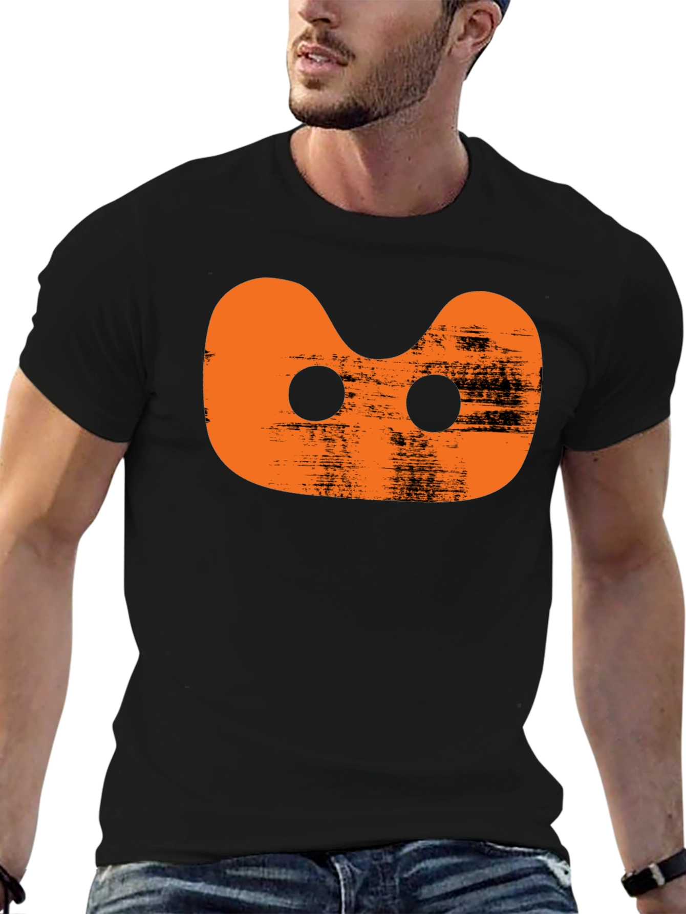 Orange Alien Black T-Shirt