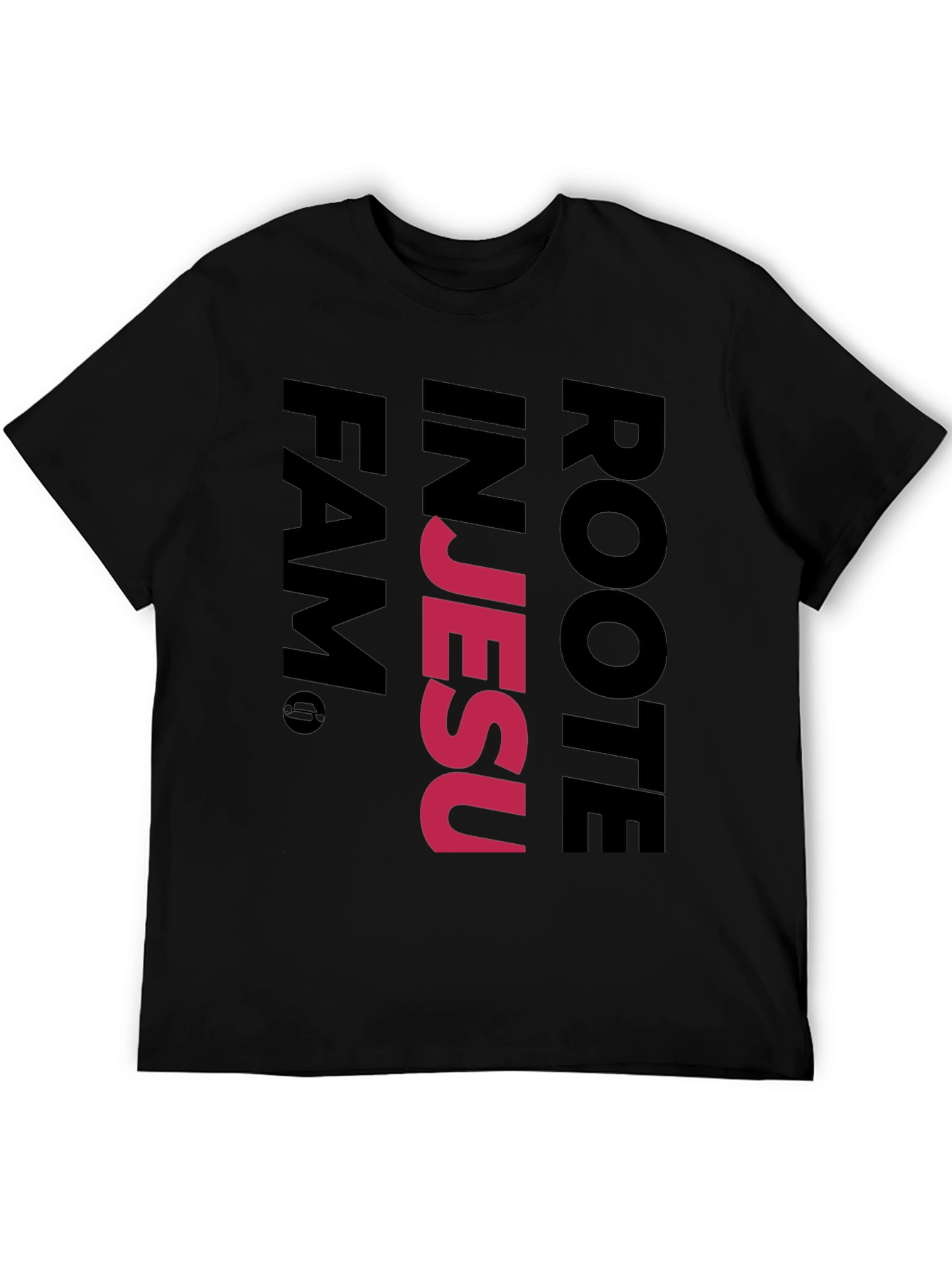 Rooted in Jesus Black Graphic T-Shirt
