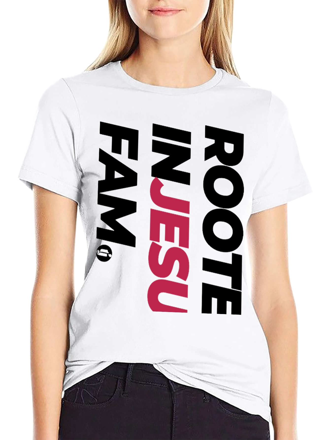 Rooted in Jesus Black Graphic T-Shirt