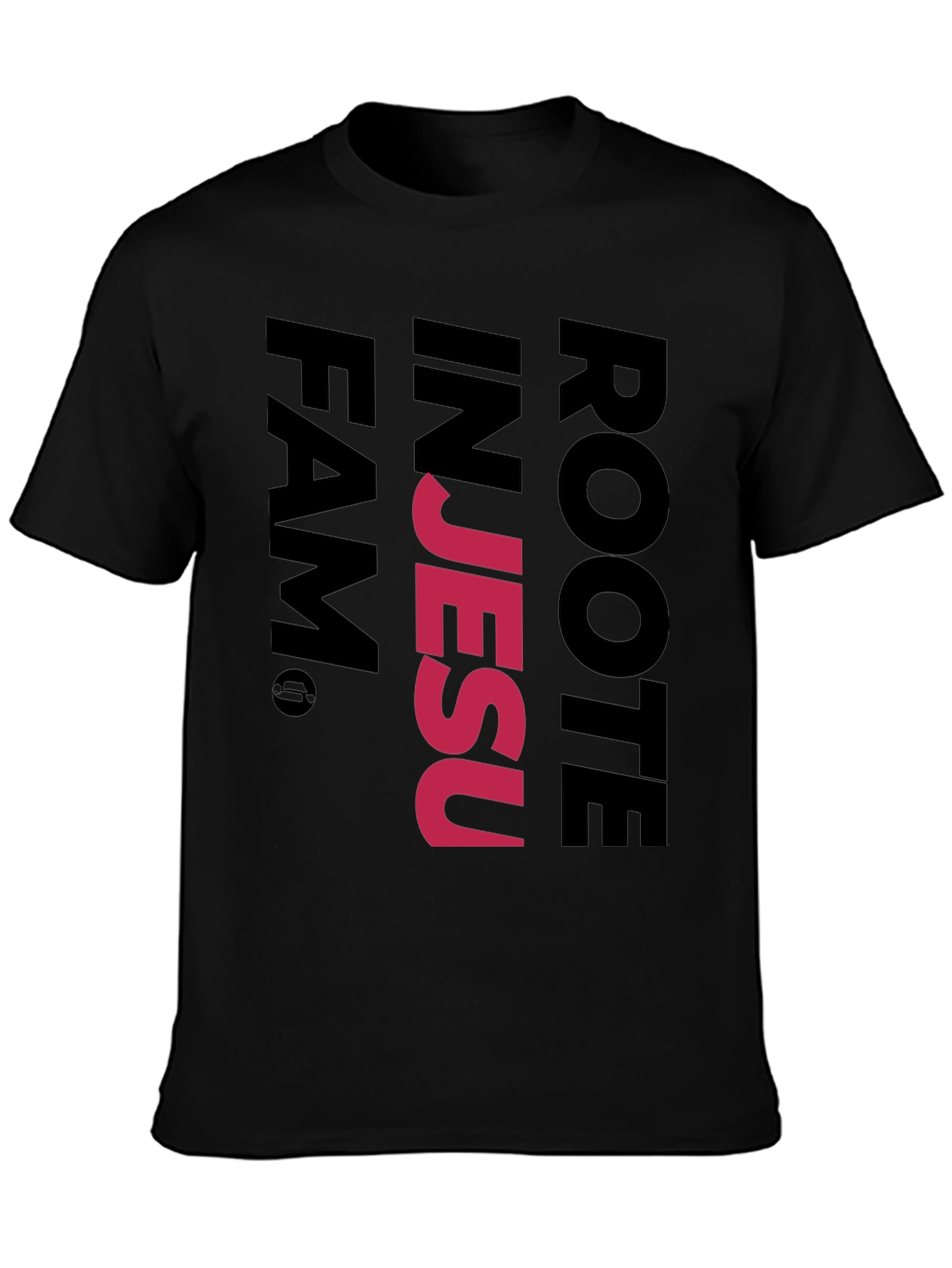 Rooted in Jesus Black Graphic T-Shirt