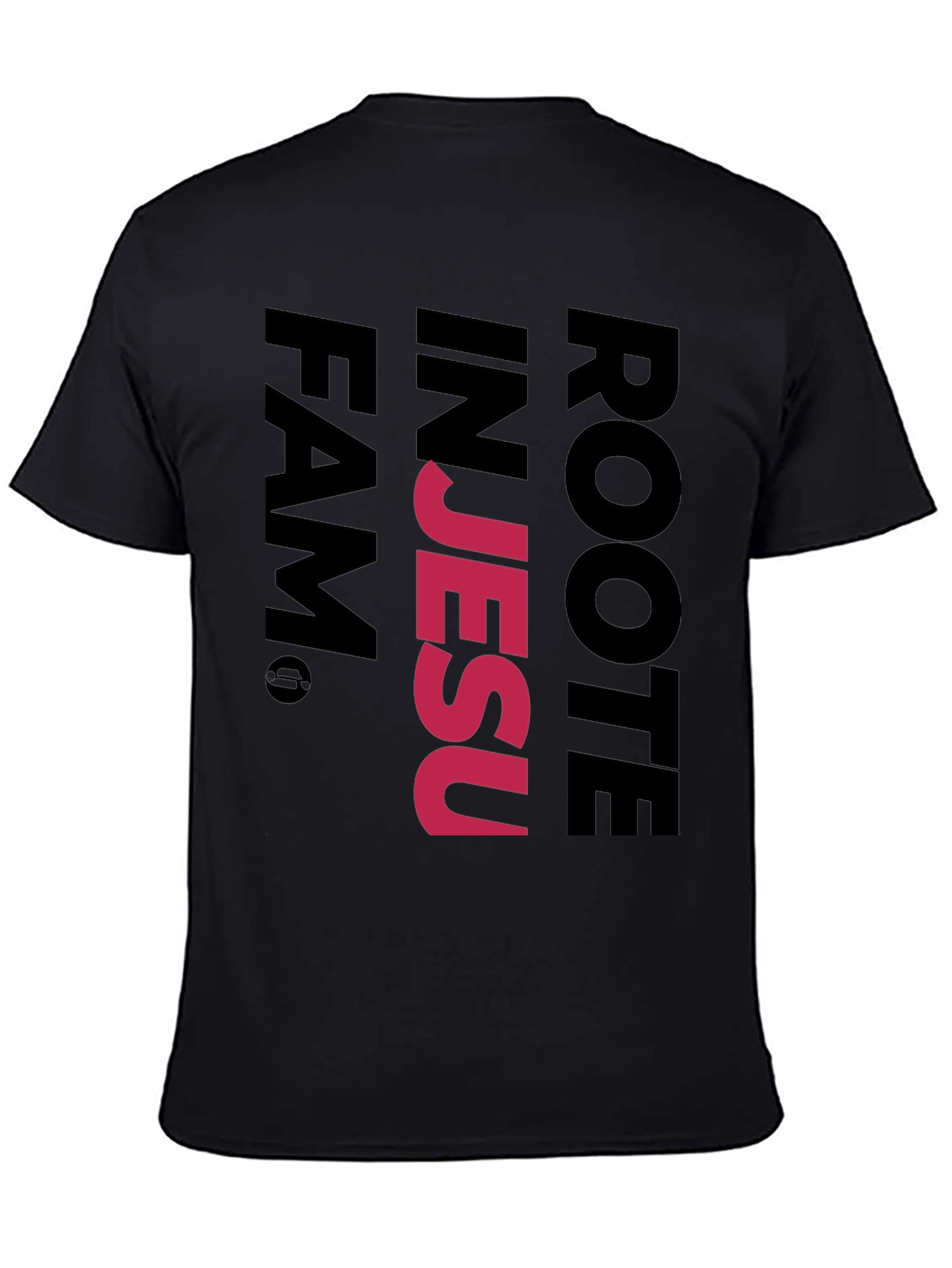 Rooted in Jesus Black Graphic T-Shirt