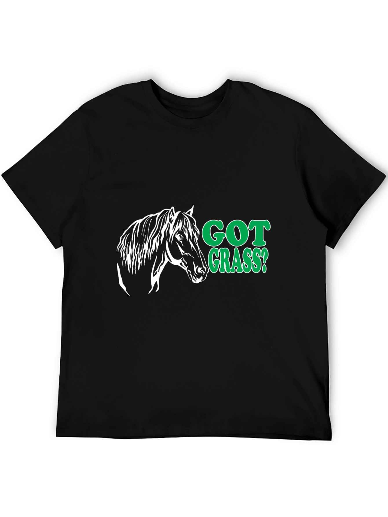 Got Grass? Horse Graphic Black T-Shirt