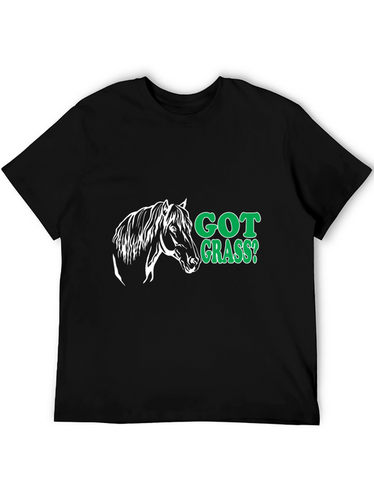 Got Grass? Horse Graphic Black T-Shirt