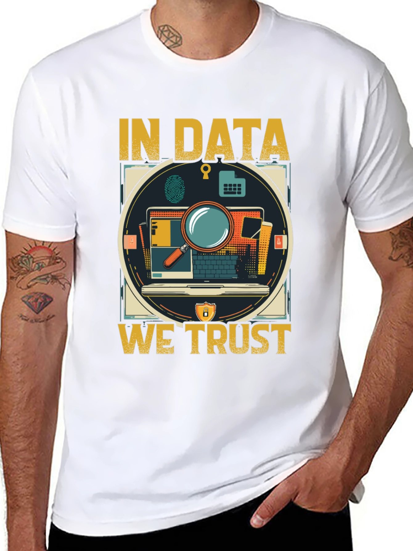 In Data We Trust Graphic Tee - Black
