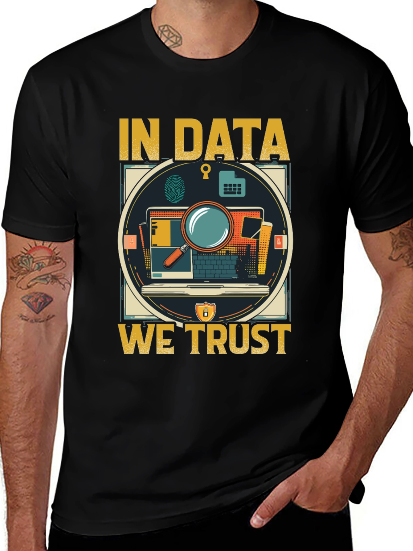 In Data We Trust Graphic Tee - Black