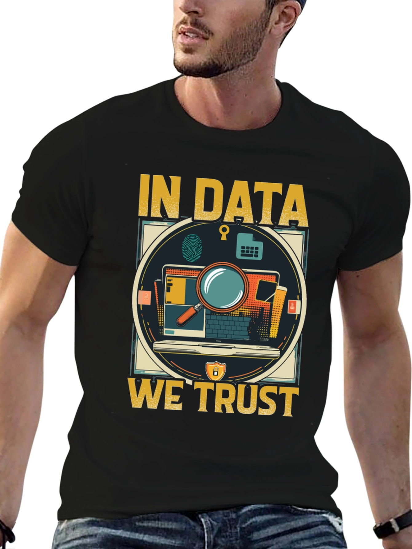In Data We Trust Graphic Tee - Black