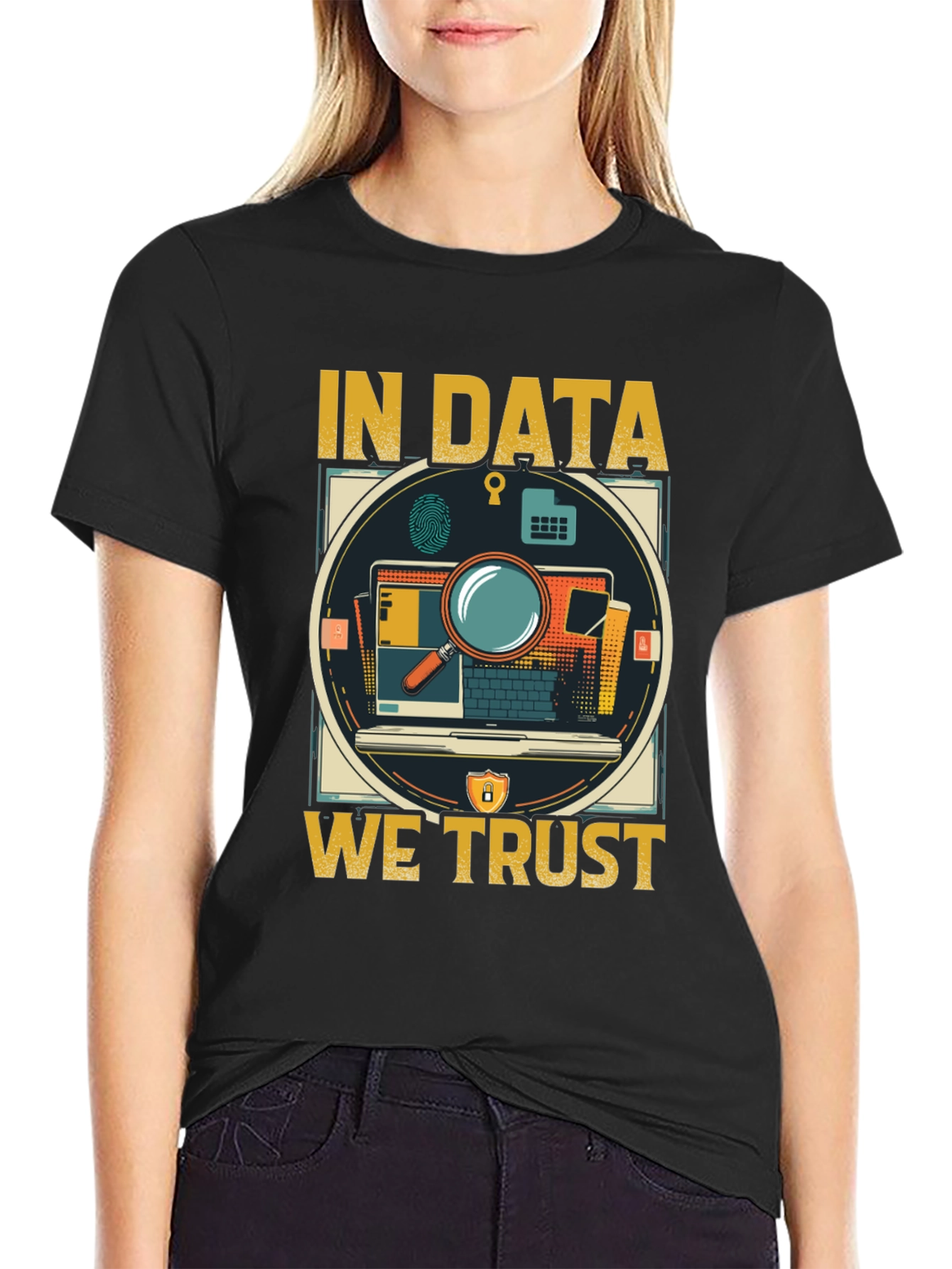 In Data We Trust Graphic Tee - Black