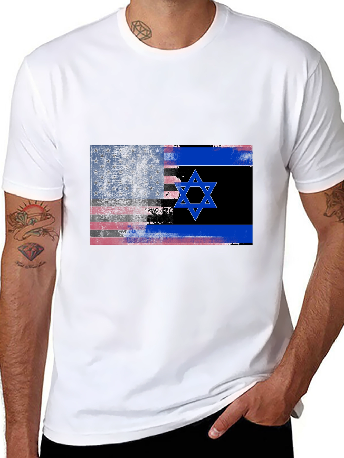 USA Israel Flag Graphic T-Shirt