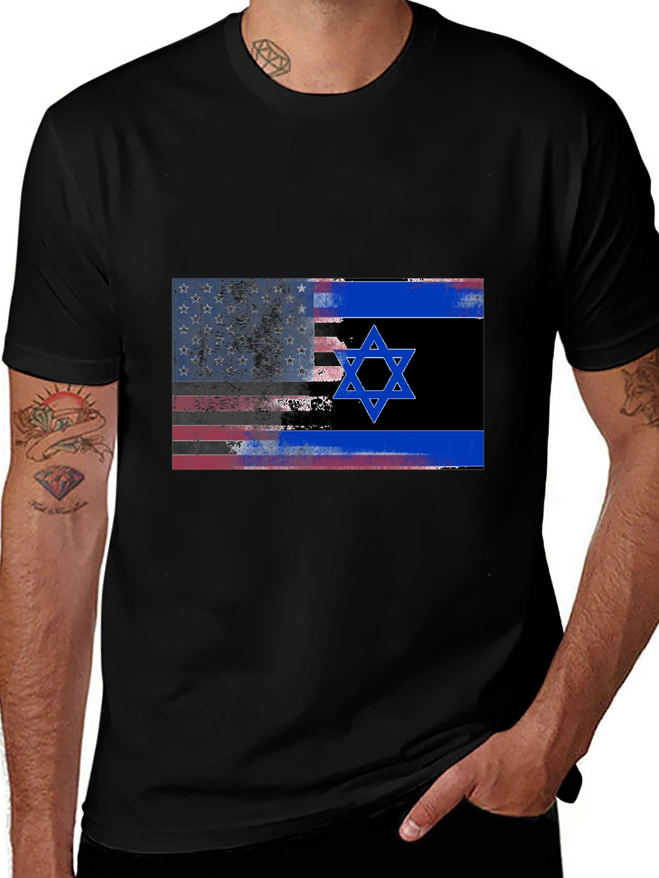 USA Israel Flag Graphic T-Shirt
