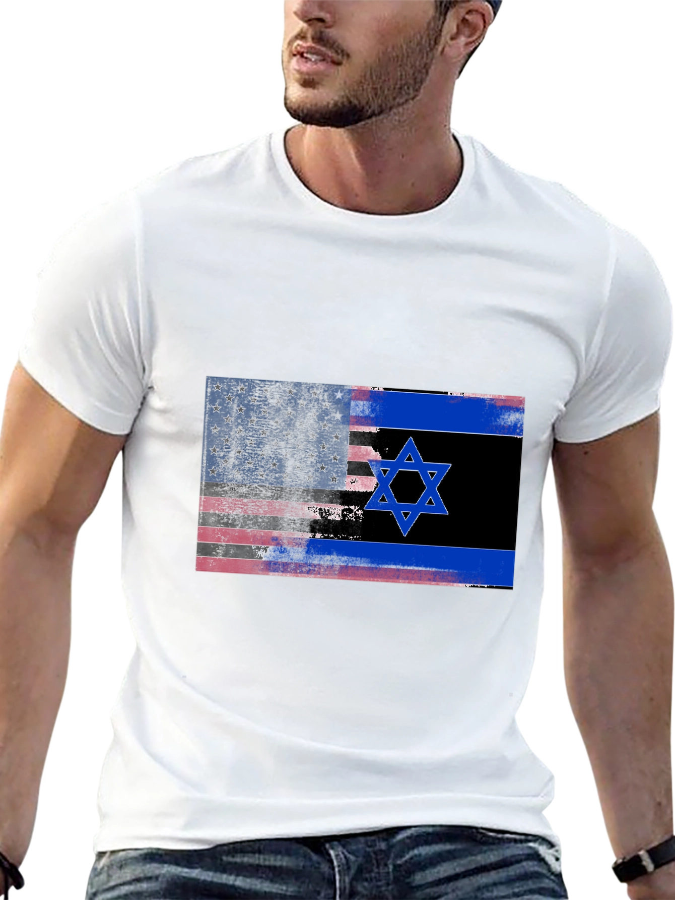 USA Israel Flag Graphic T-Shirt