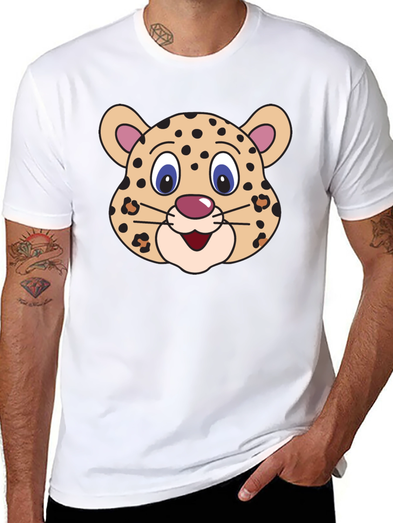 Cartoon Leopard Graphic Tee
