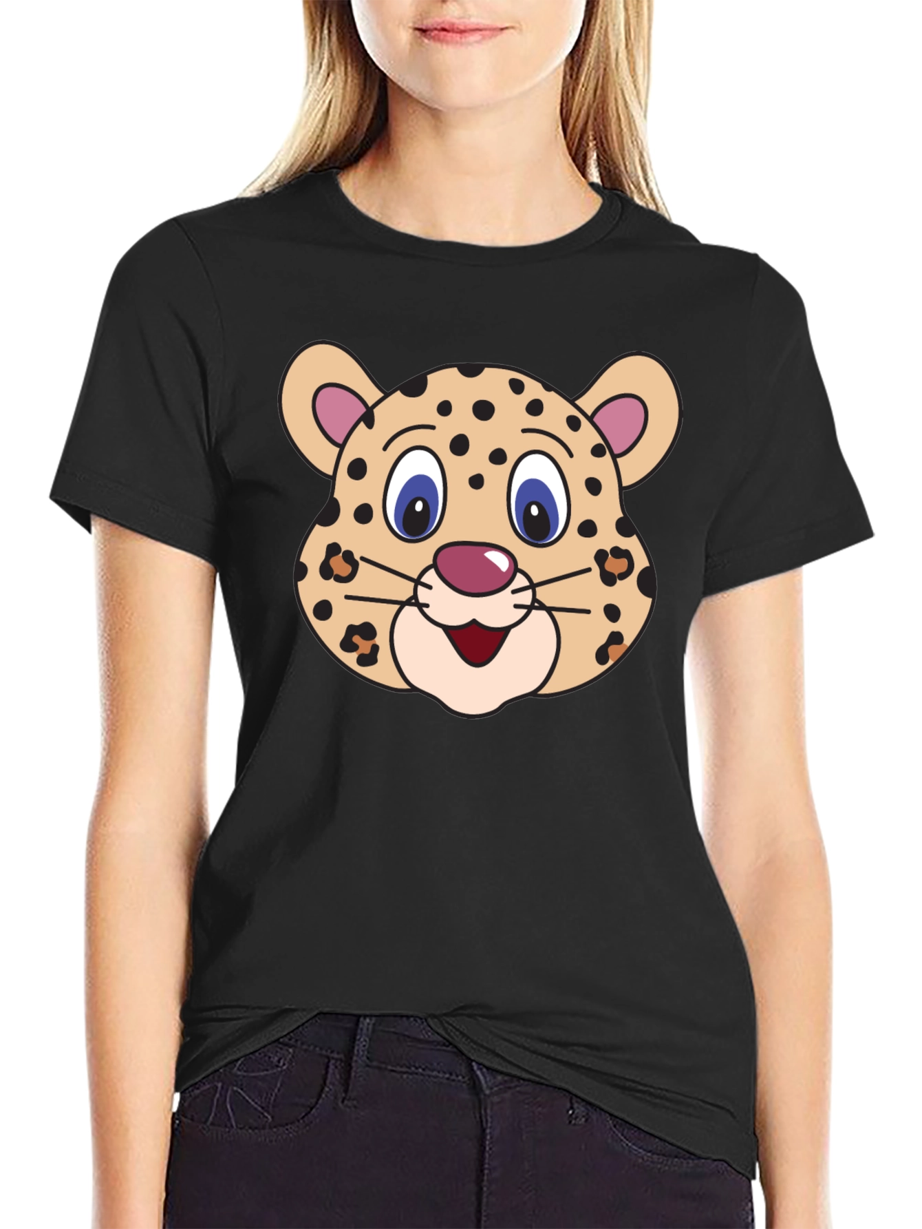 Cartoon Leopard Graphic Tee