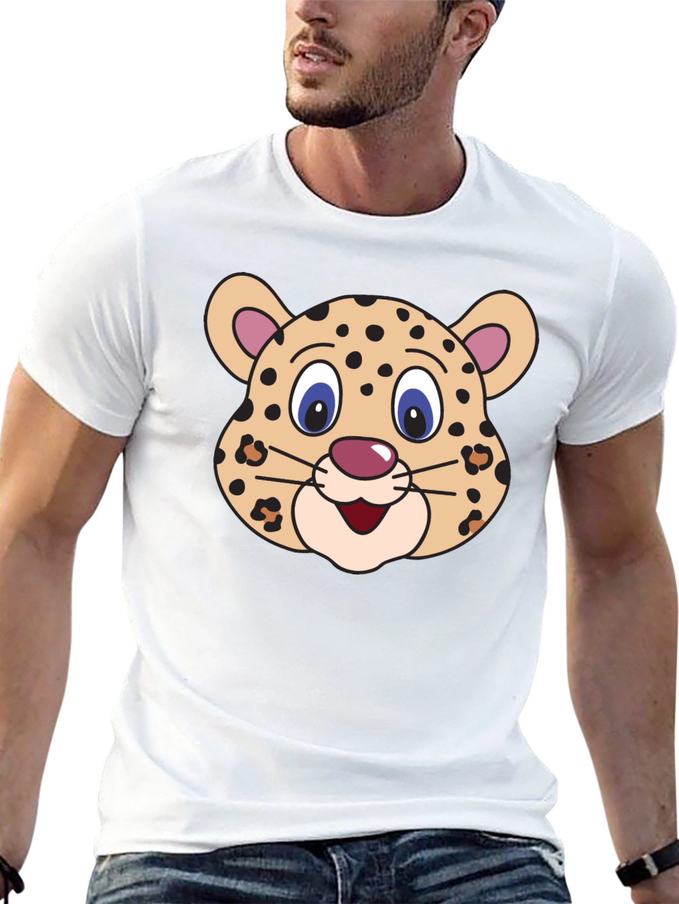 Cartoon Leopard Graphic Tee