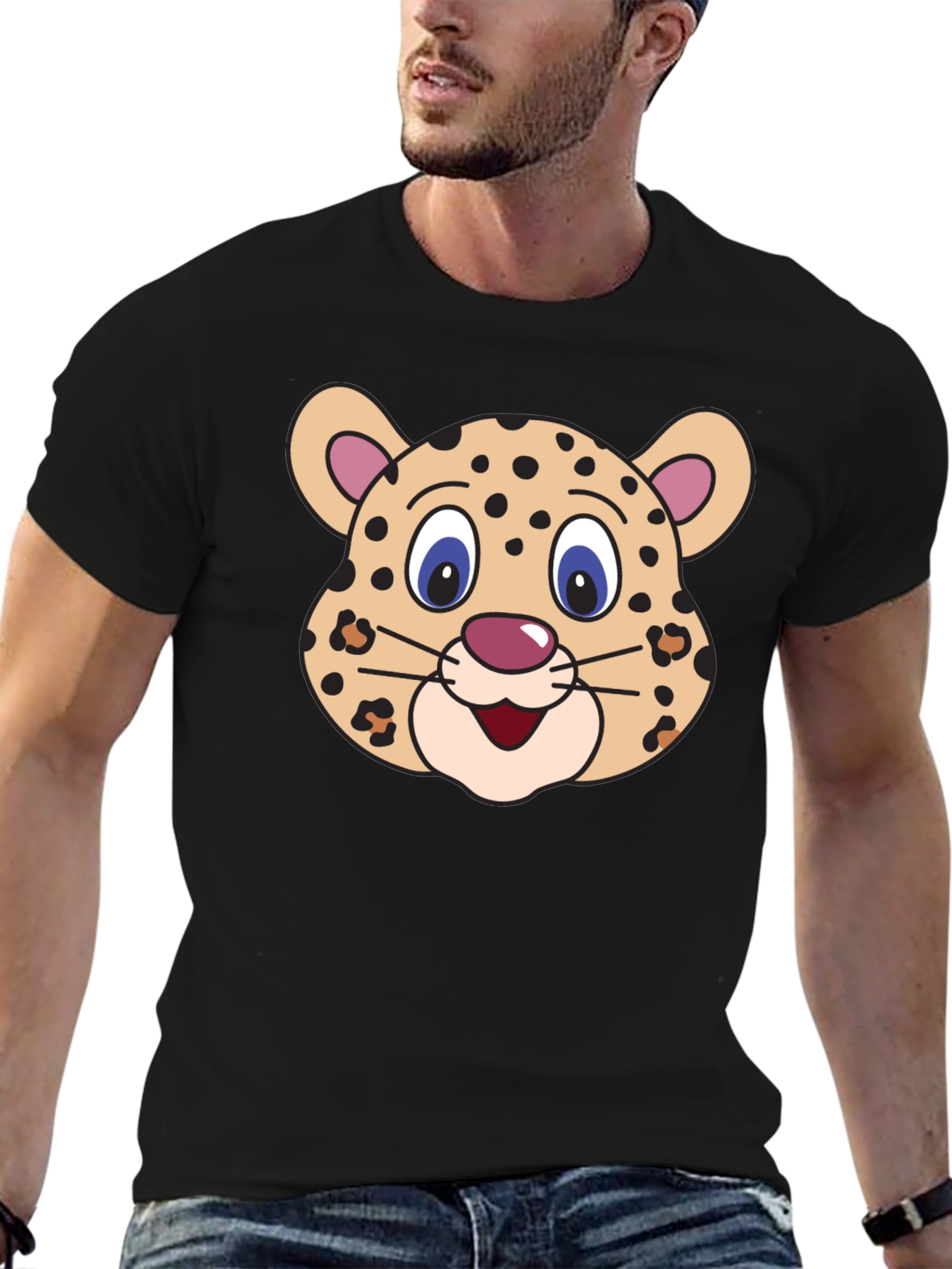 Cartoon Leopard Graphic Tee