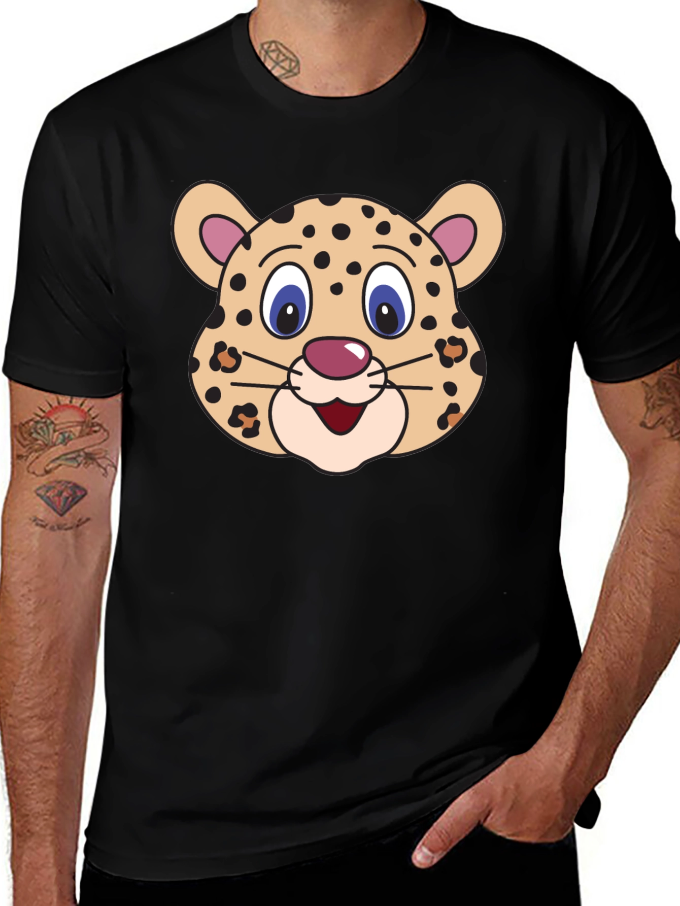Cartoon Leopard Graphic Tee