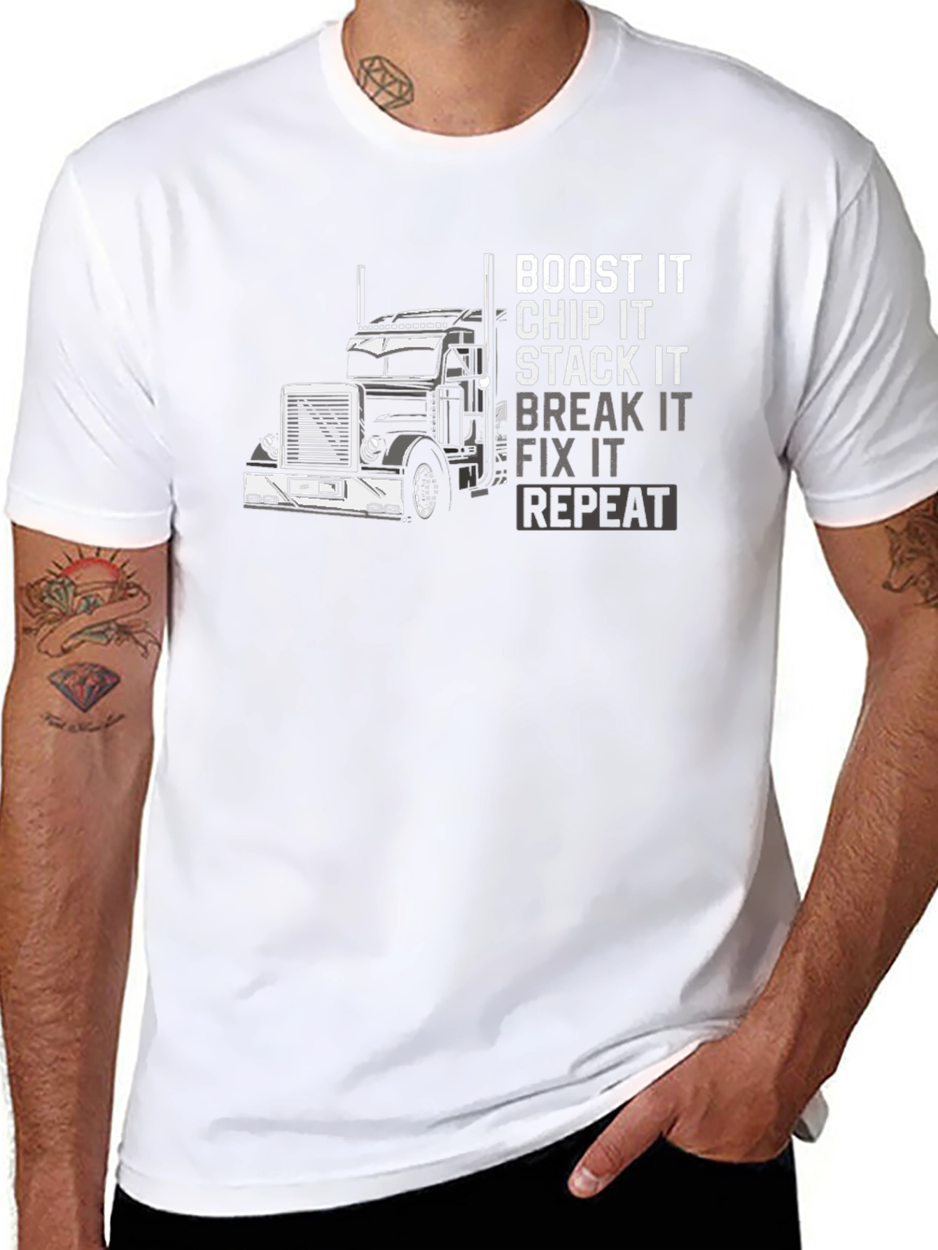 Boost It Chip It Trucker T-Shirt