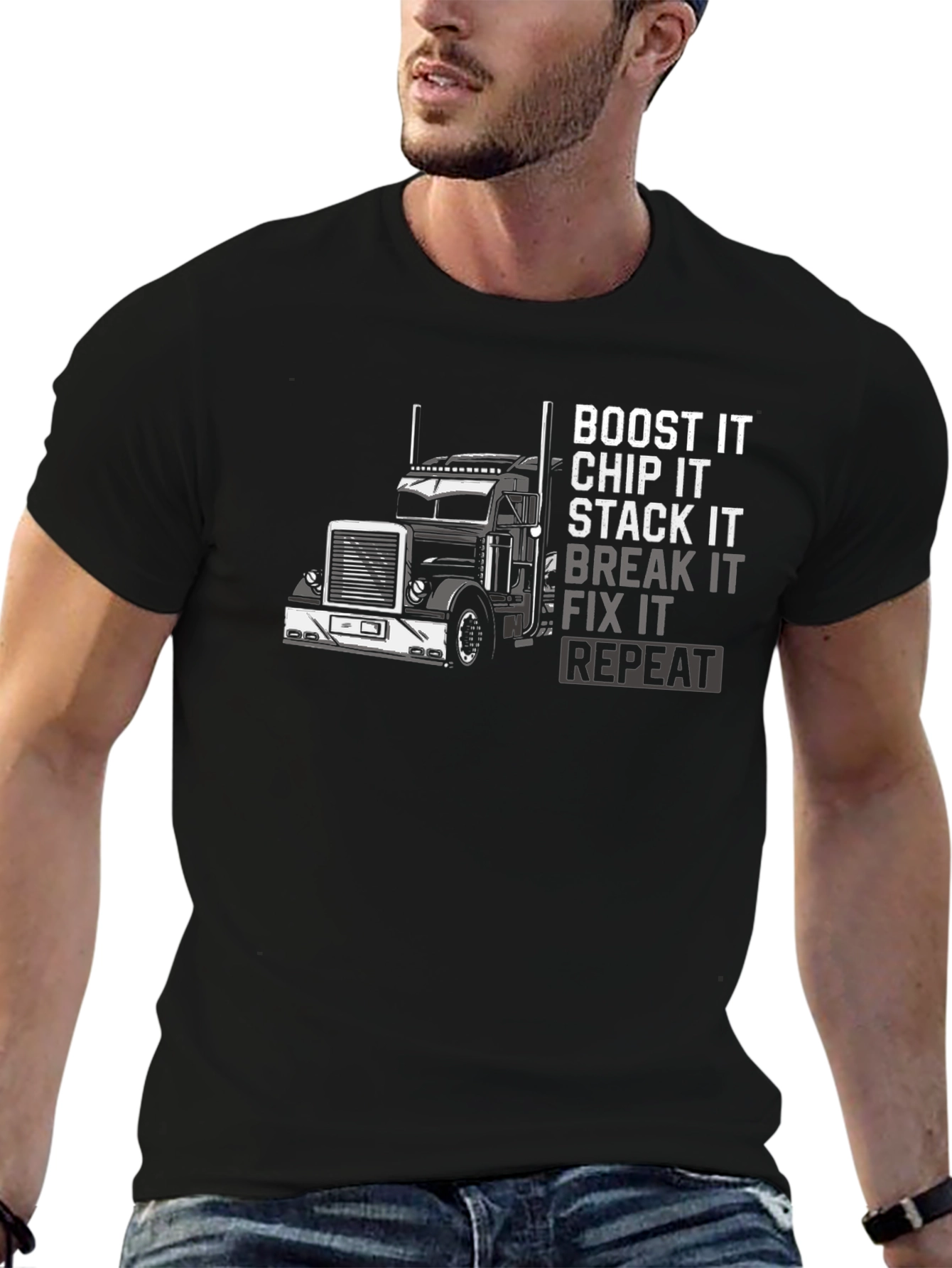 Boost It Chip It Trucker T-Shirt