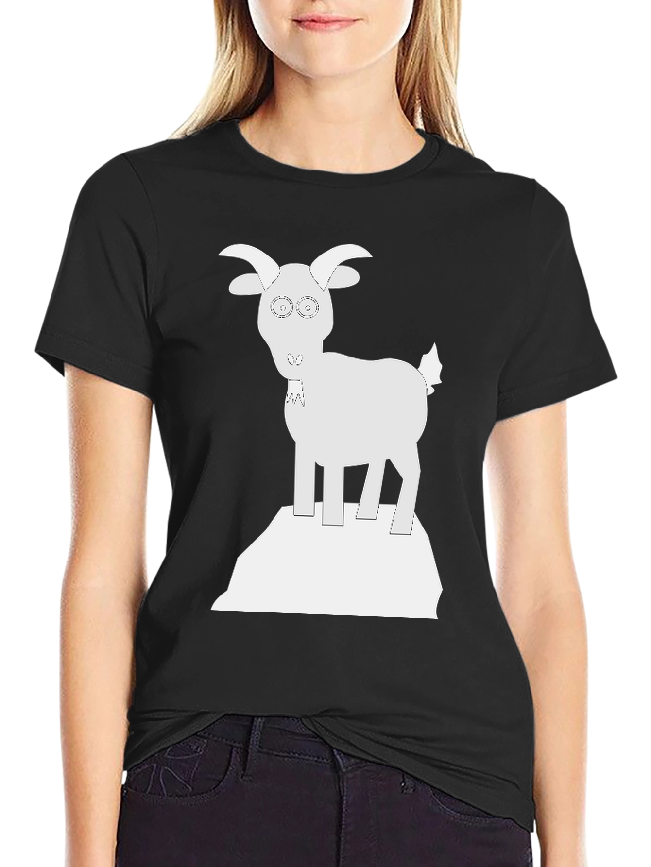 Goat on a Rock Graphic Tee - Black