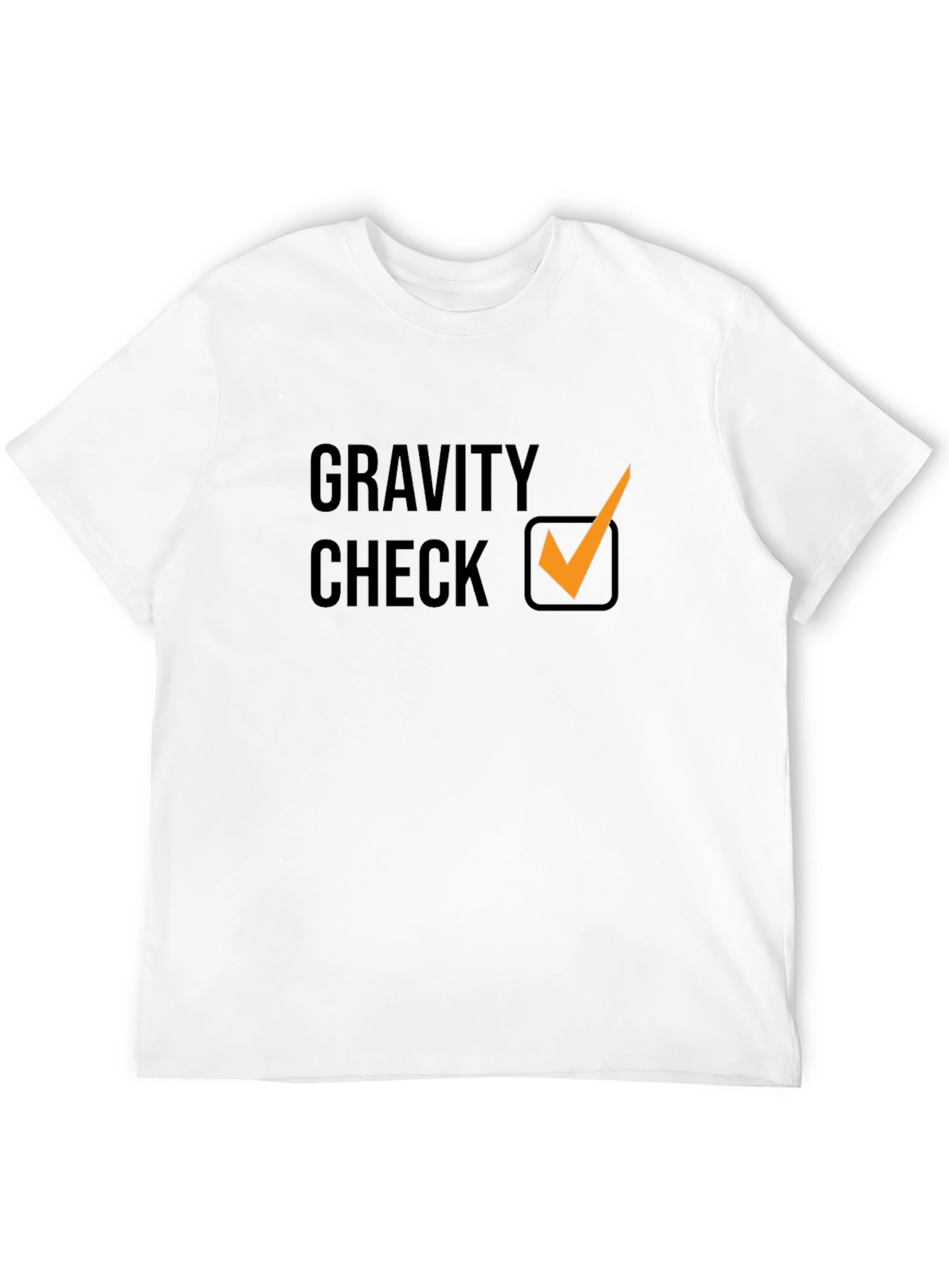 Gravity Check Graphic Tee - Stylish Black Cotton T-Shirt