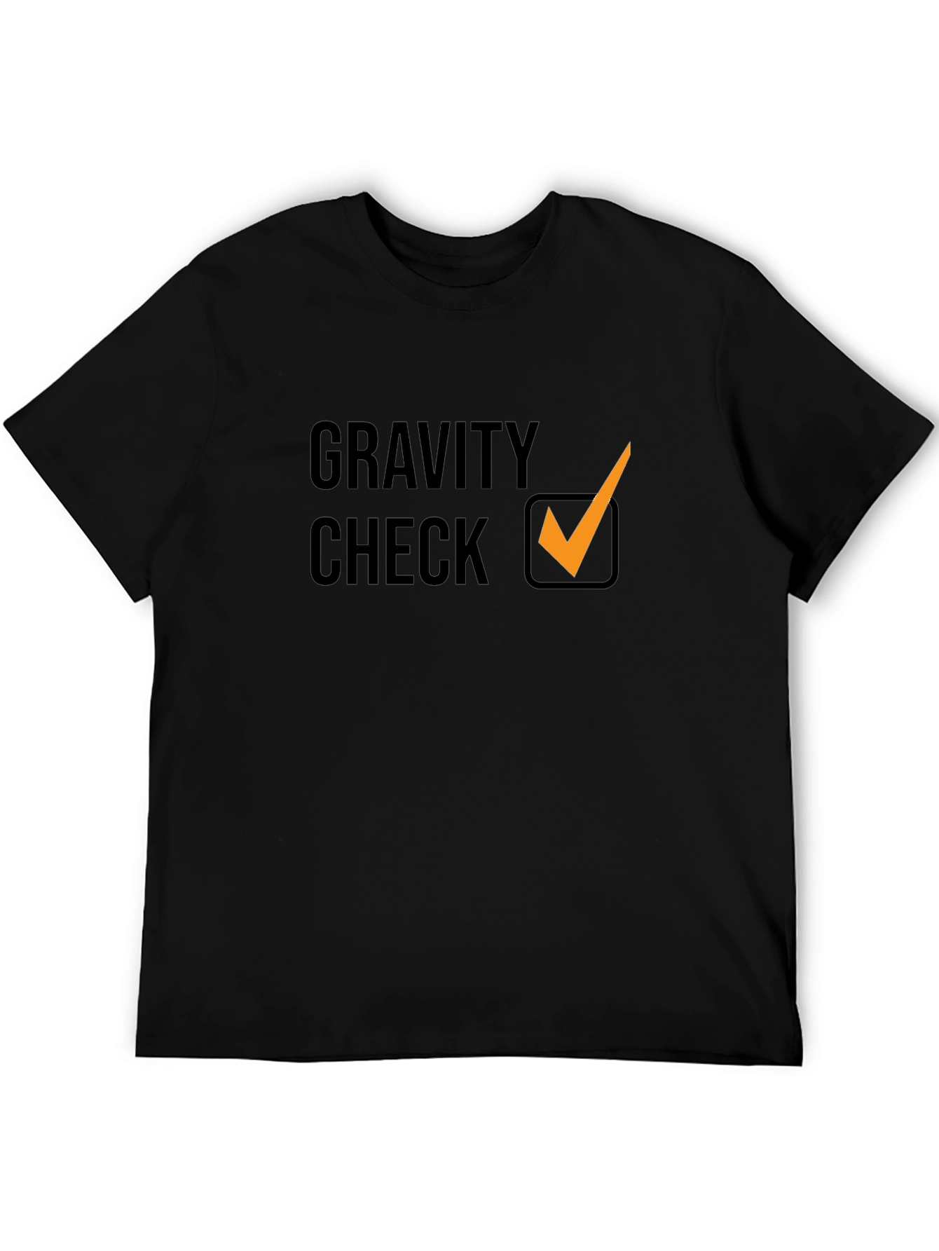 Gravity Check Graphic Tee - Stylish Black Cotton T-Shirt