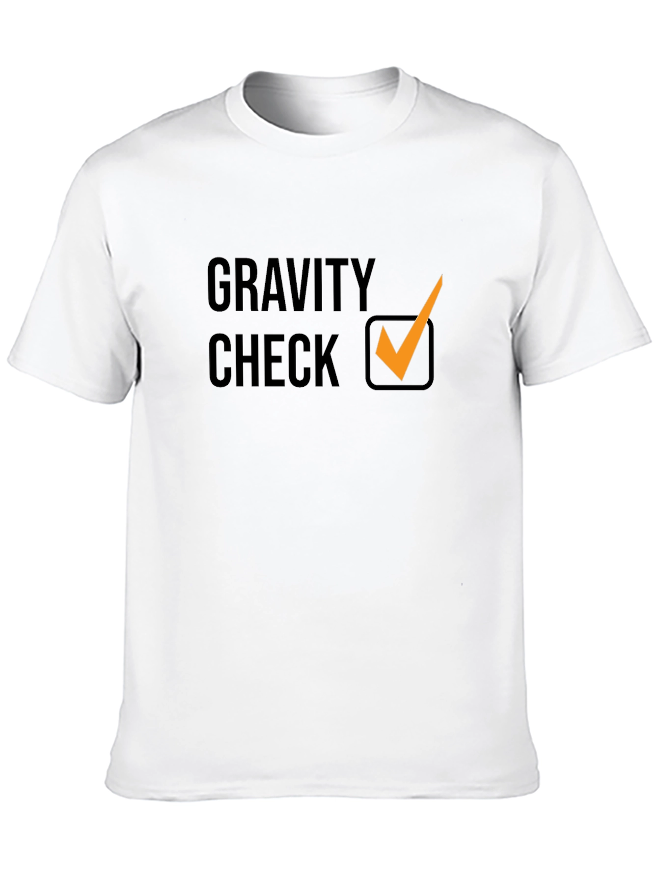 Gravity Check Graphic Tee - Stylish Black Cotton T-Shirt