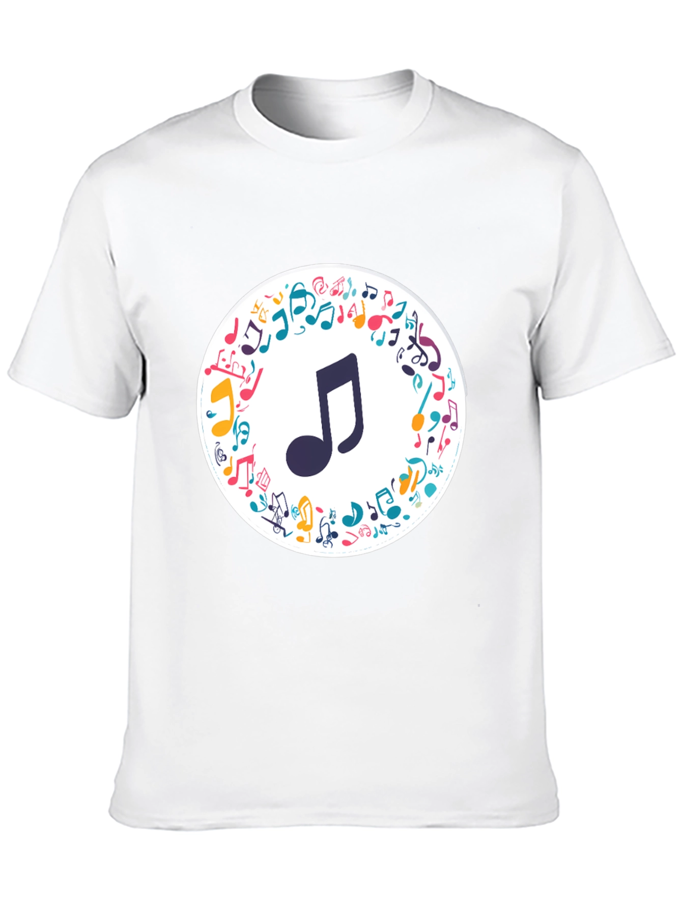 Musical Note Graphic Tee - Stylish Black T-Shirt