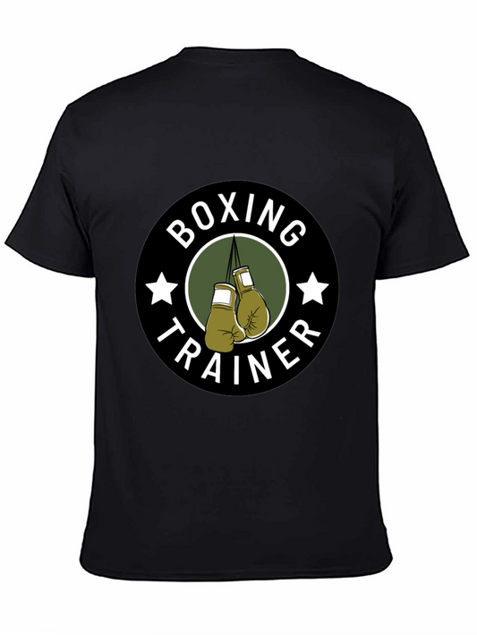 Boxing Trainer Graphic T-Shirt - Black Cotton Tee