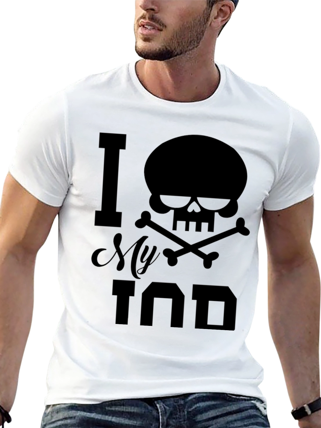 I Skull My Dad Funny Graphic T-Shirt