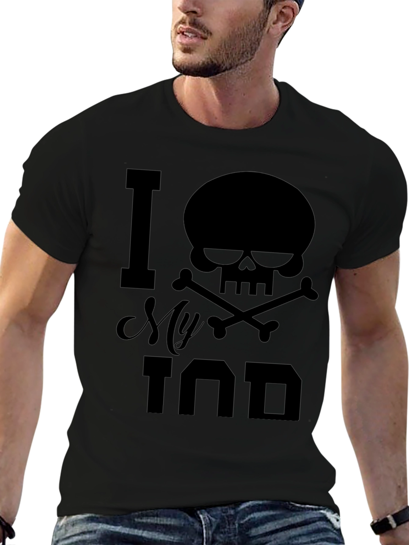 I Skull My Dad Funny Graphic T-Shirt