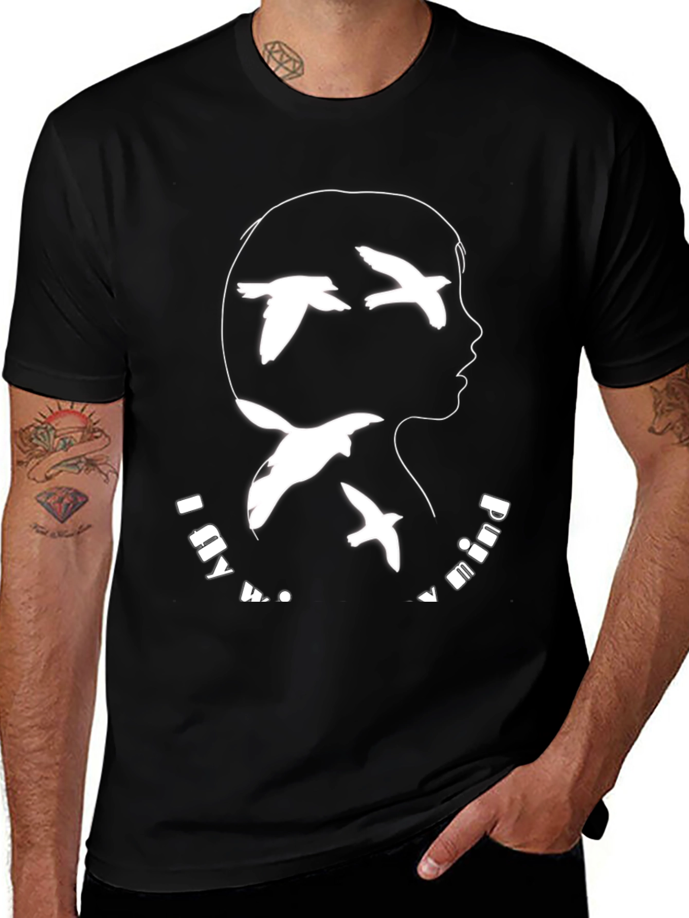 Mind Birds Graphic Tee - Unisex Black T-Shirt
