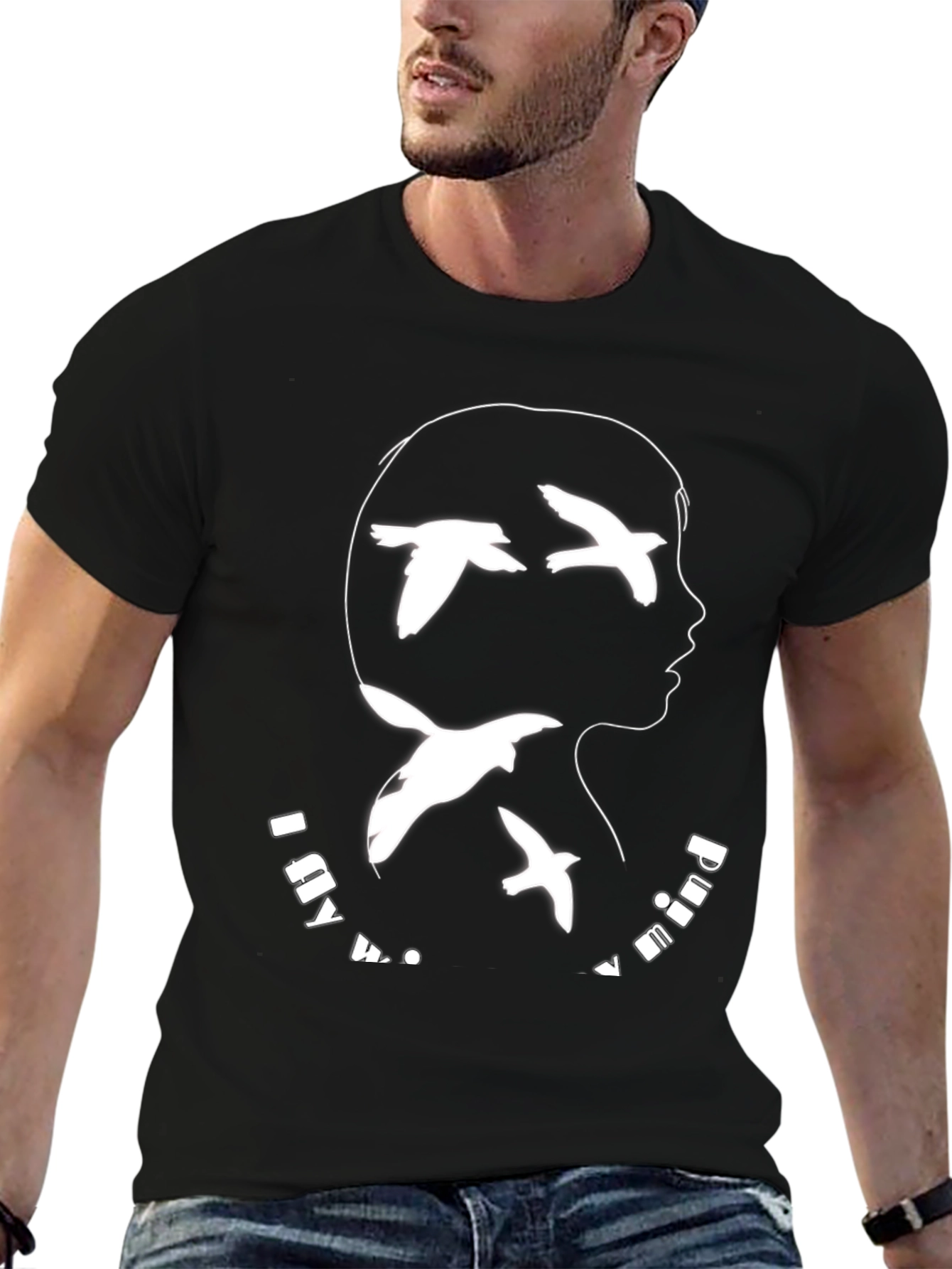 Mind Birds Graphic Tee - Unisex Black T-Shirt