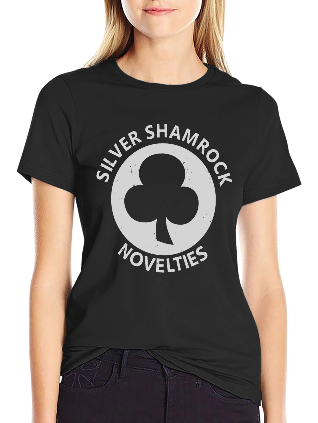 Silver Shamrock Novelties Black T-Shirt