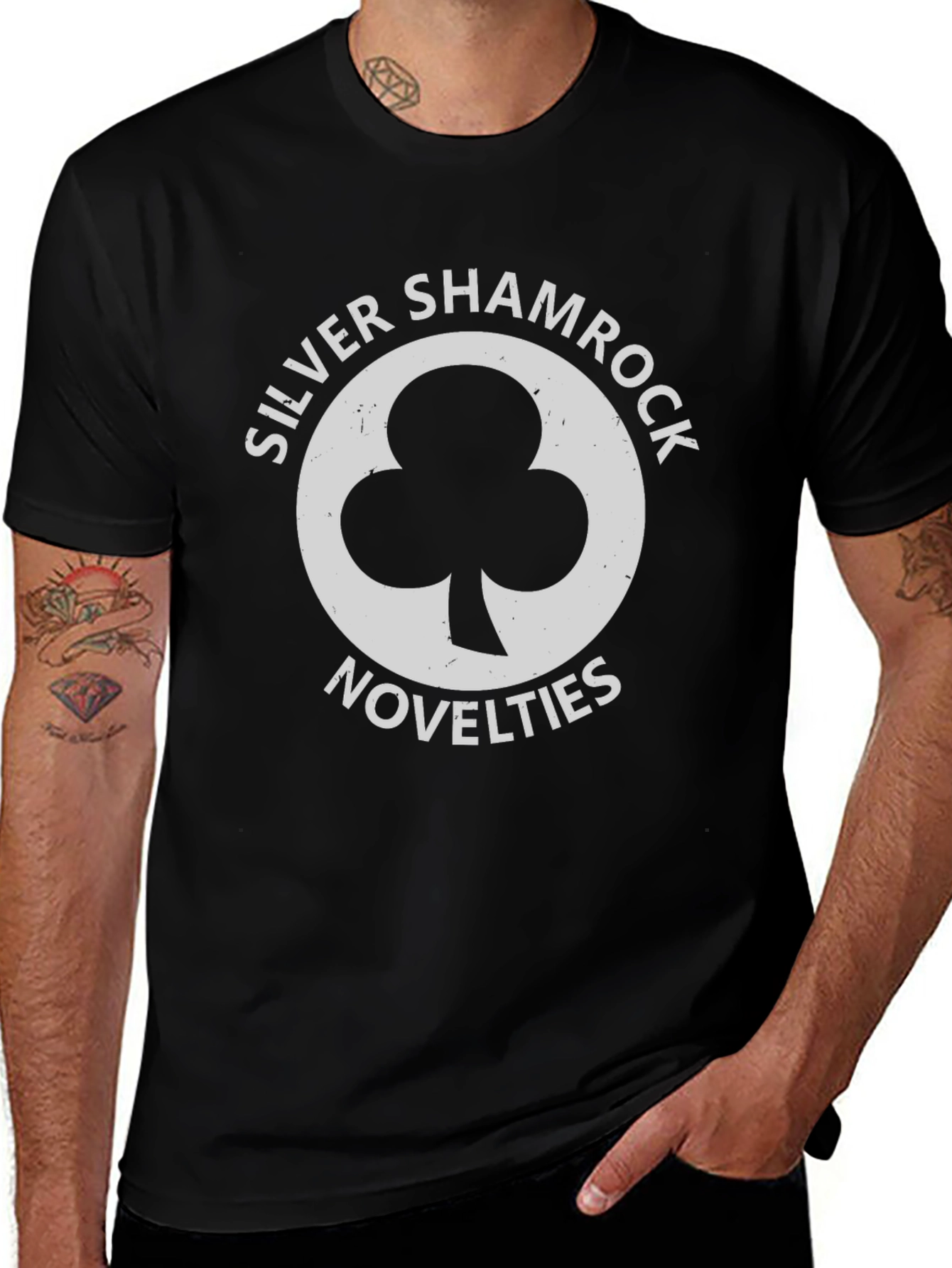 Silver Shamrock Novelties Black T-Shirt