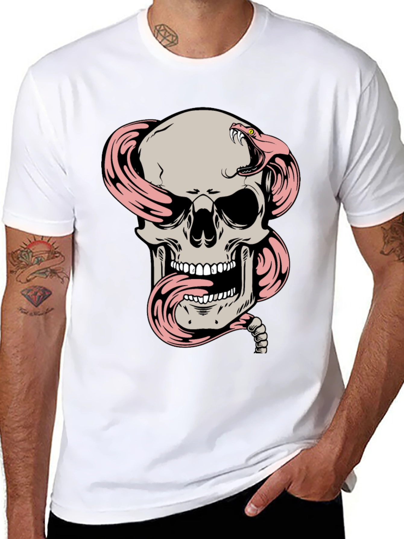 Skull and Snake Graphic T-Shirt