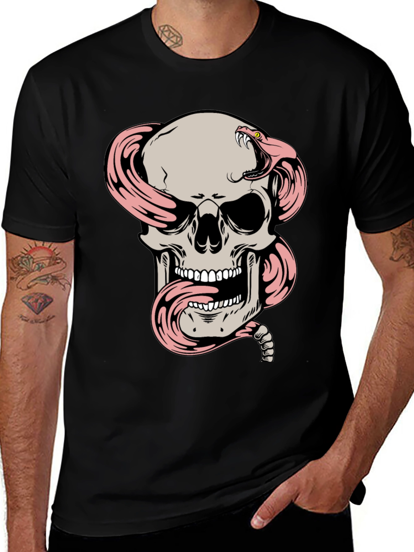 Skull and Snake Graphic T-Shirt