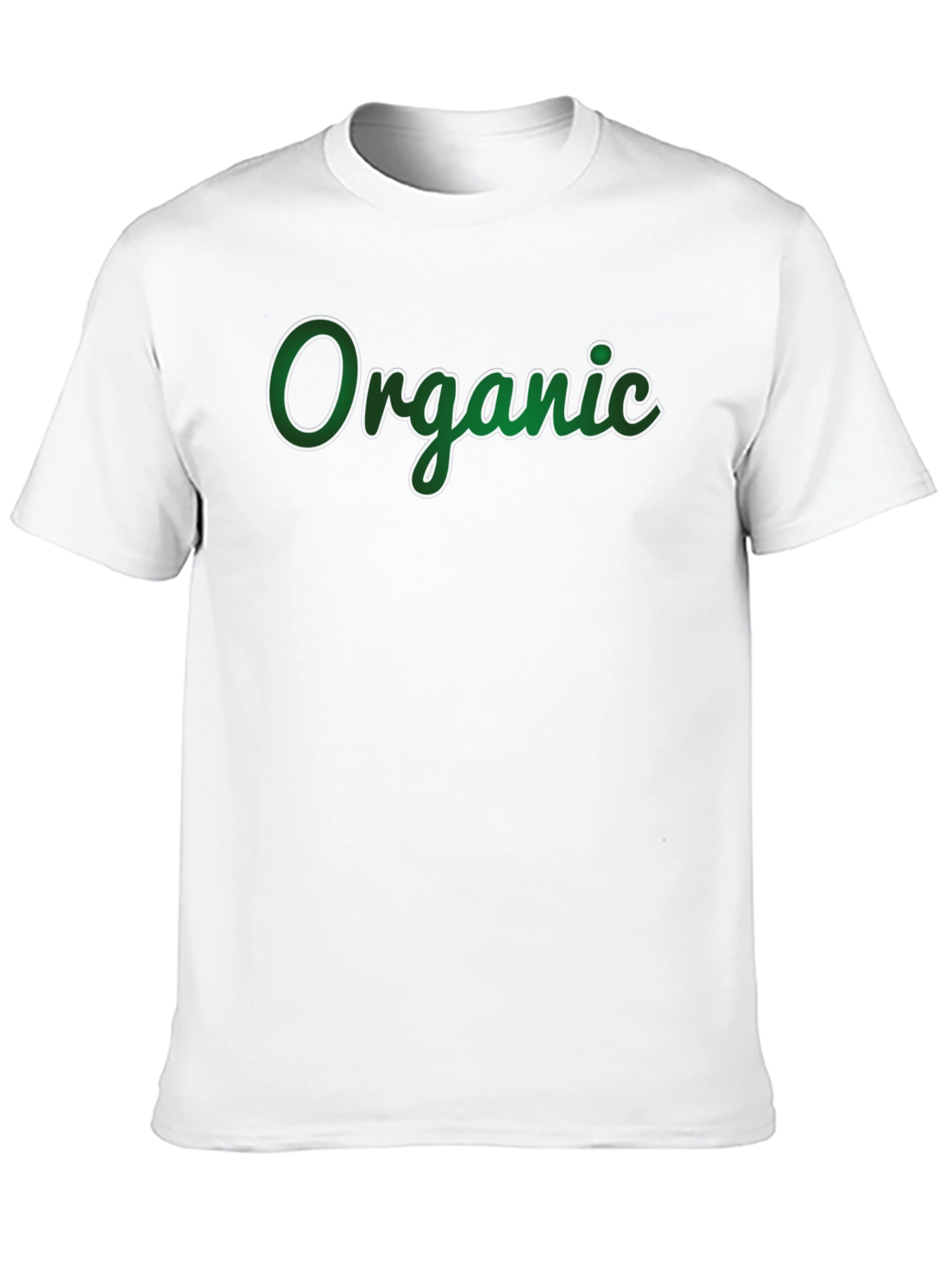 Organic Green Lettering Black T-Shirt