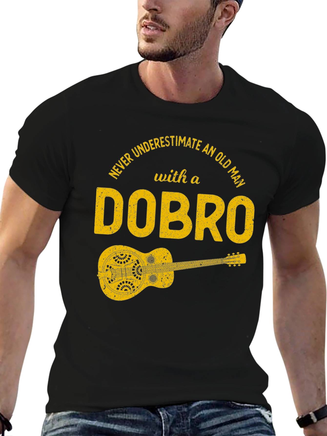 Dobro Old Man T-Shirt - Musicians Humor Tee