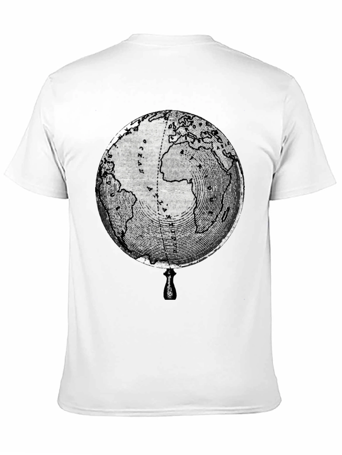 World Globe Graphic Tee - Black Cotton T-Shirt