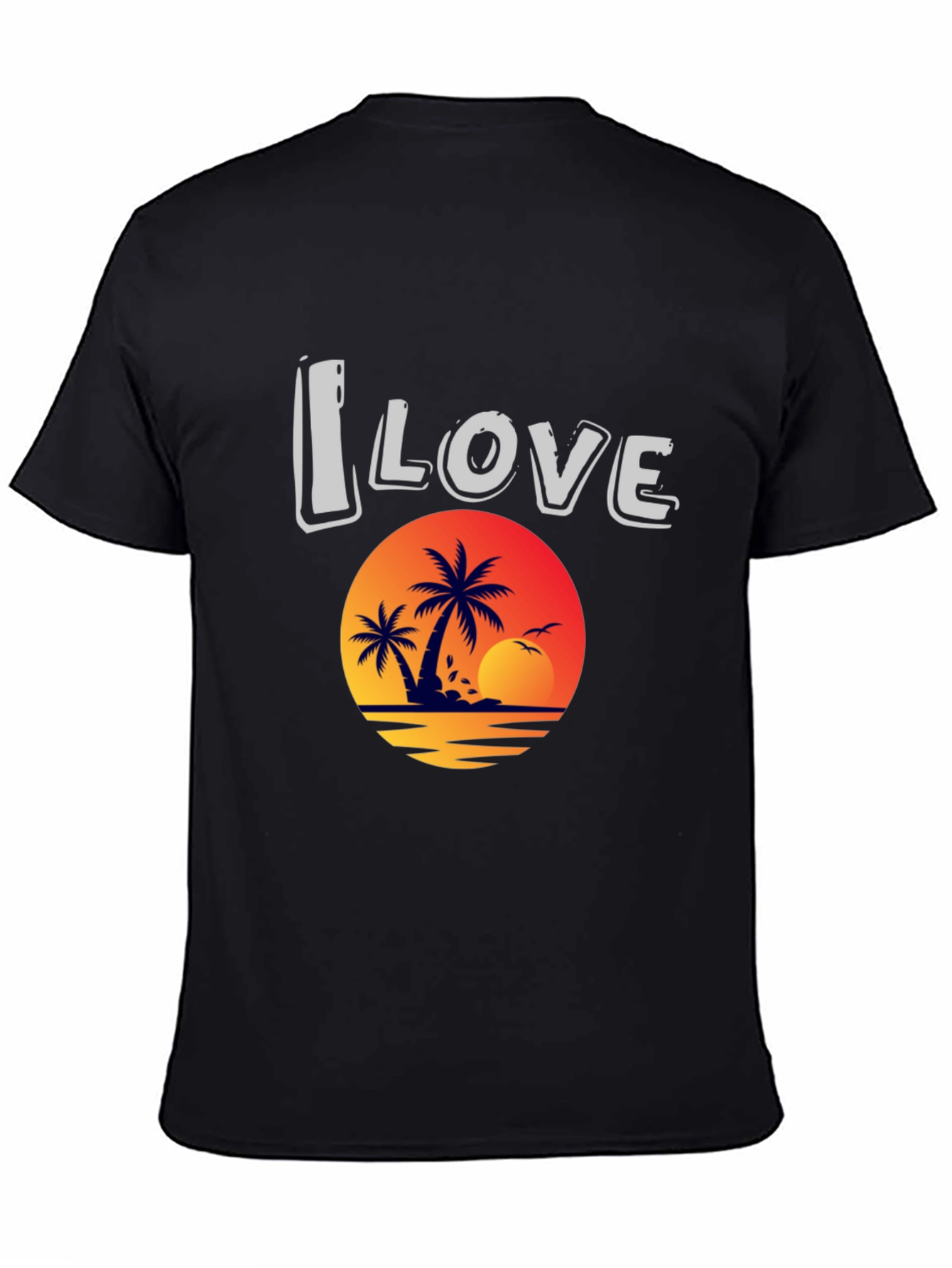 I Love Beach Sunset Graphic T-Shirt
