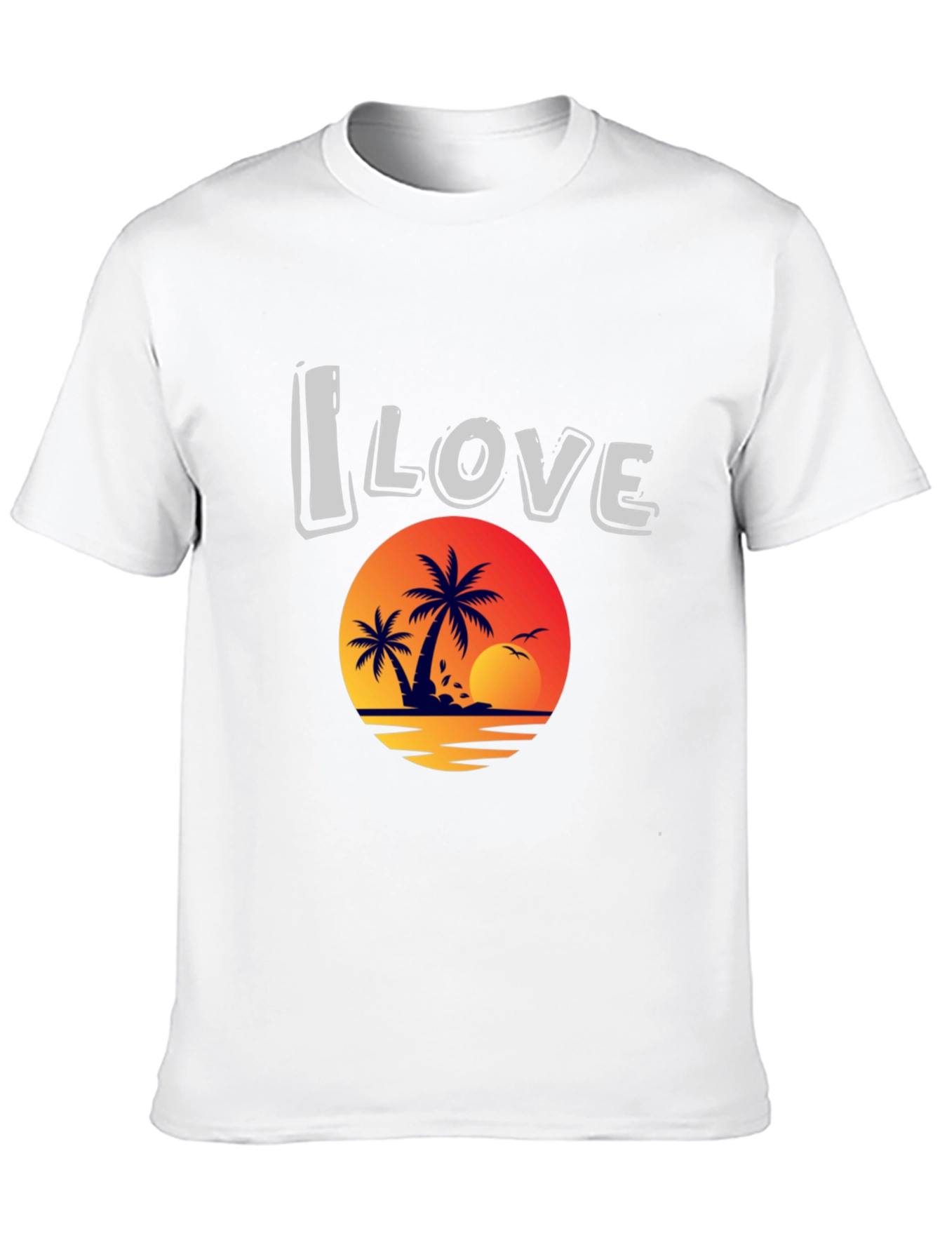 I Love Beach Sunset Graphic T-Shirt
