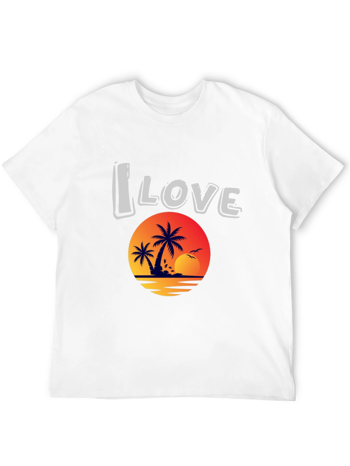 I Love Beach Sunset Graphic T-Shirt