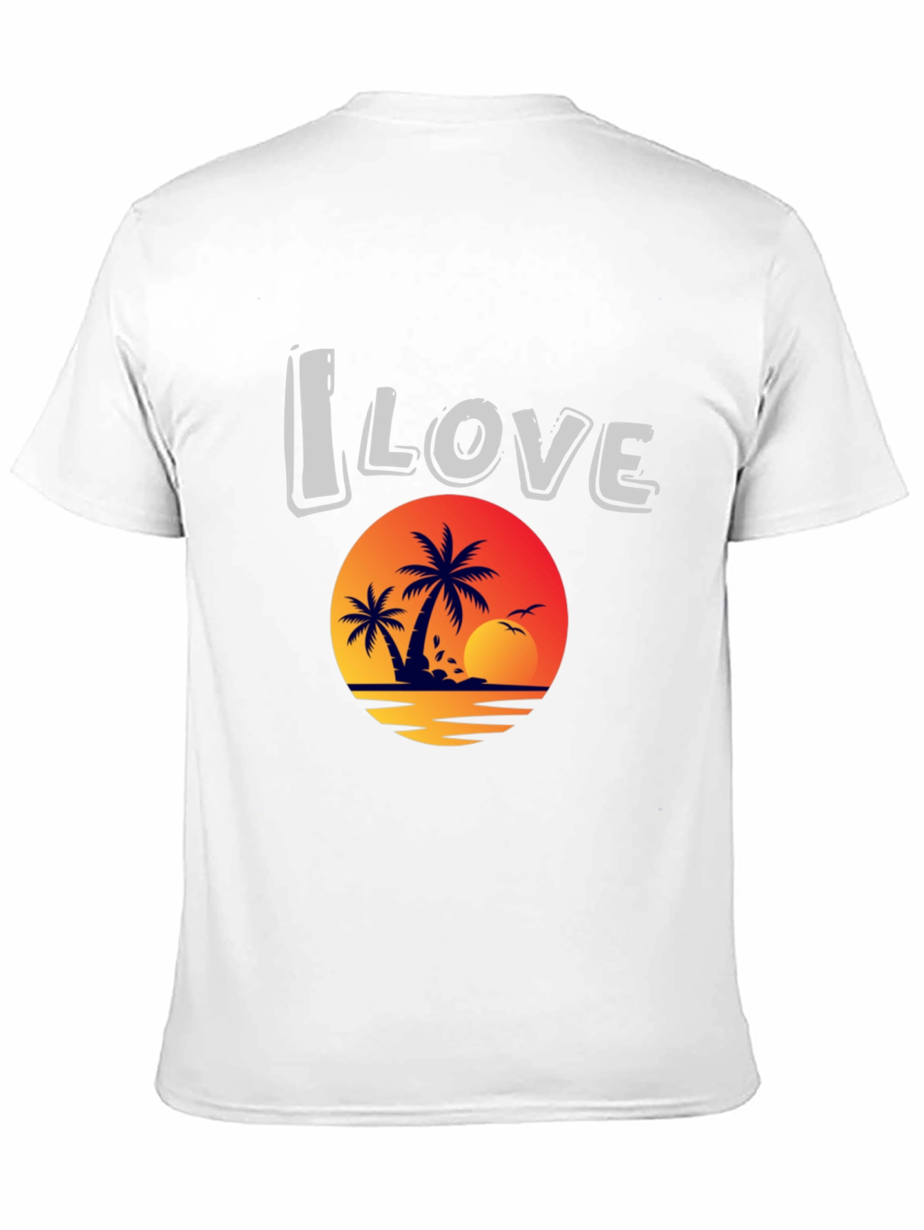 I Love Beach Sunset Graphic T-Shirt