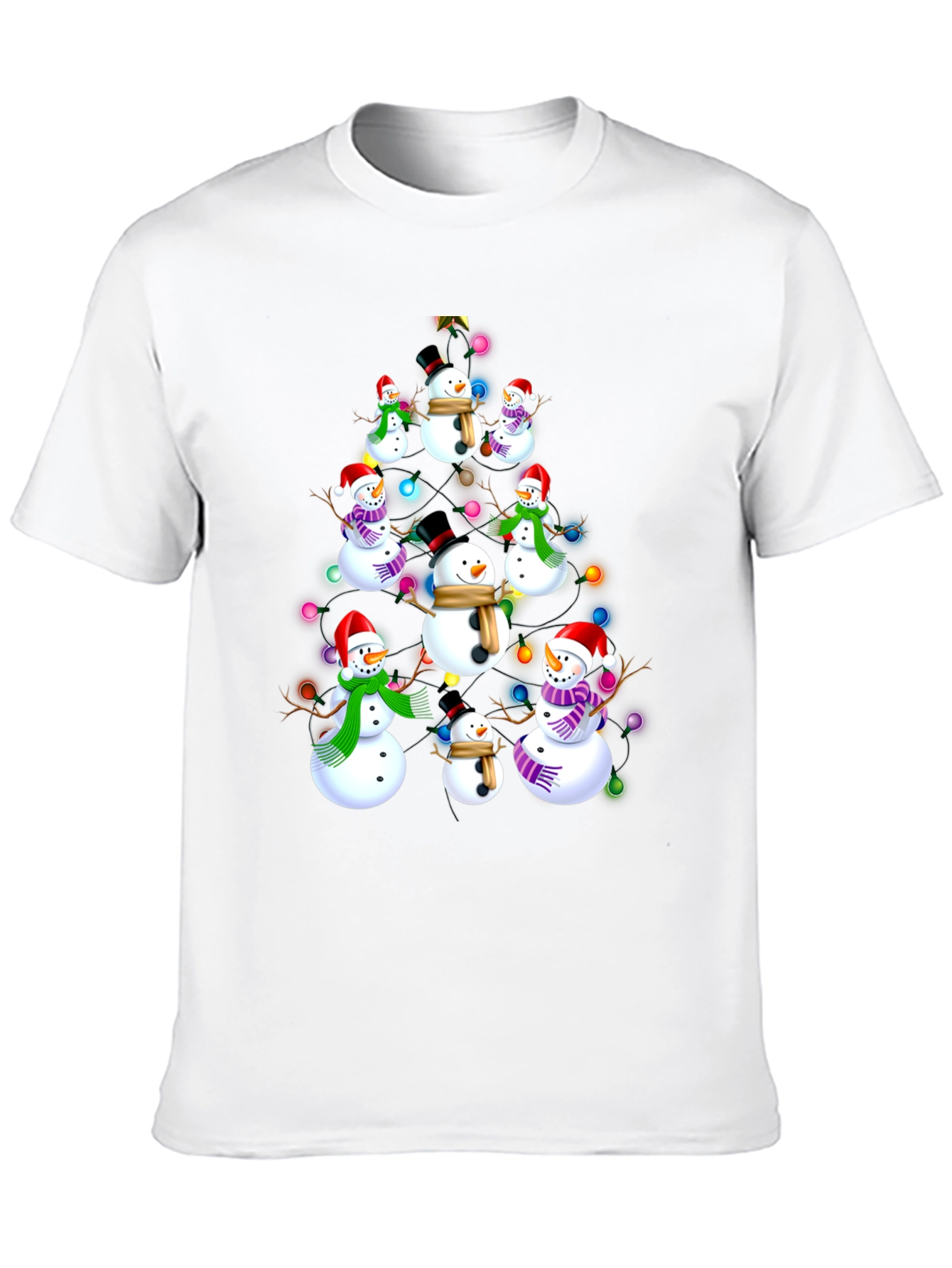 Festive Snowman Christmas Tree T-Shirt