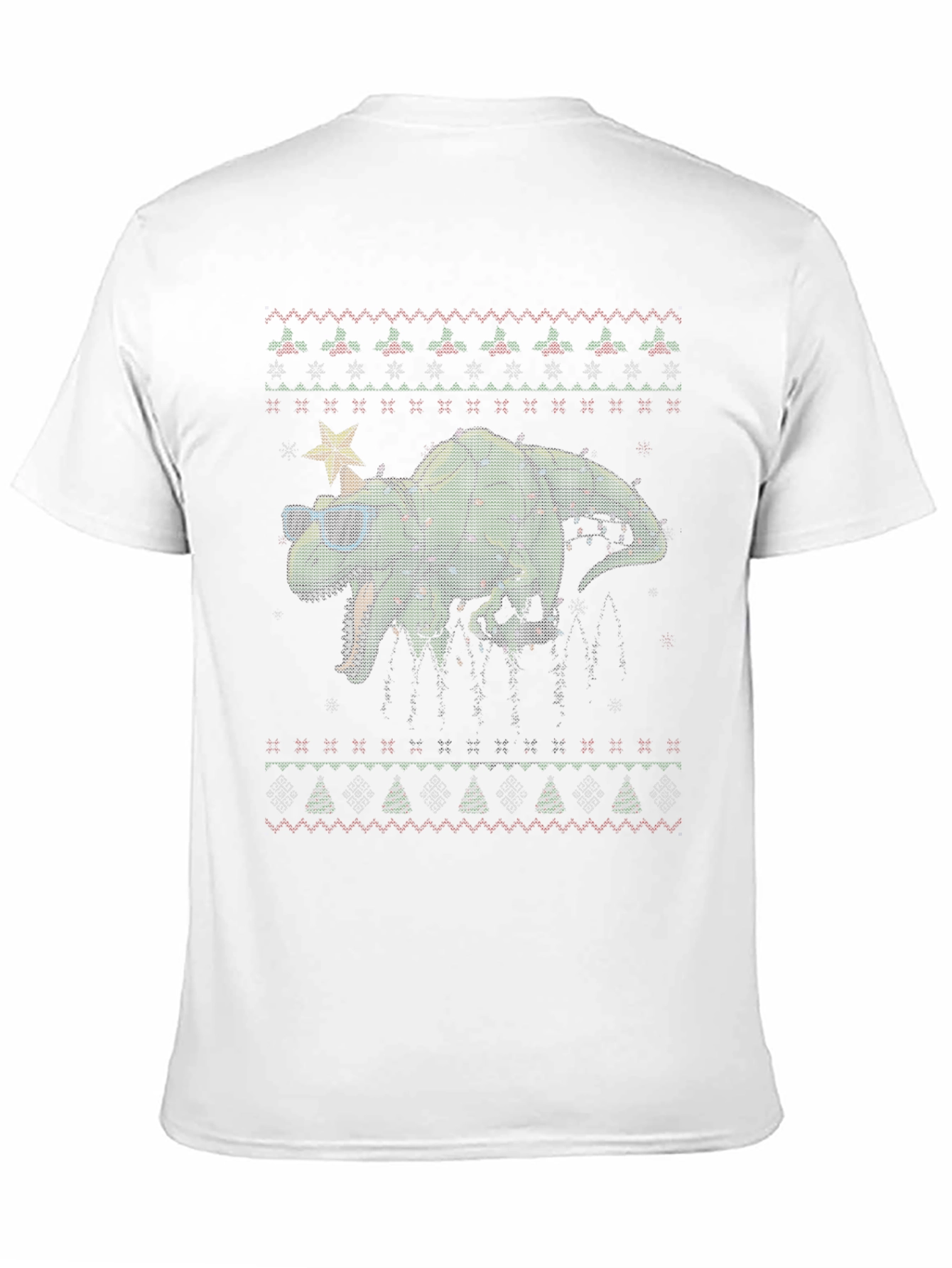 Festive Dinosaur Christmas Sweater T-Shirt