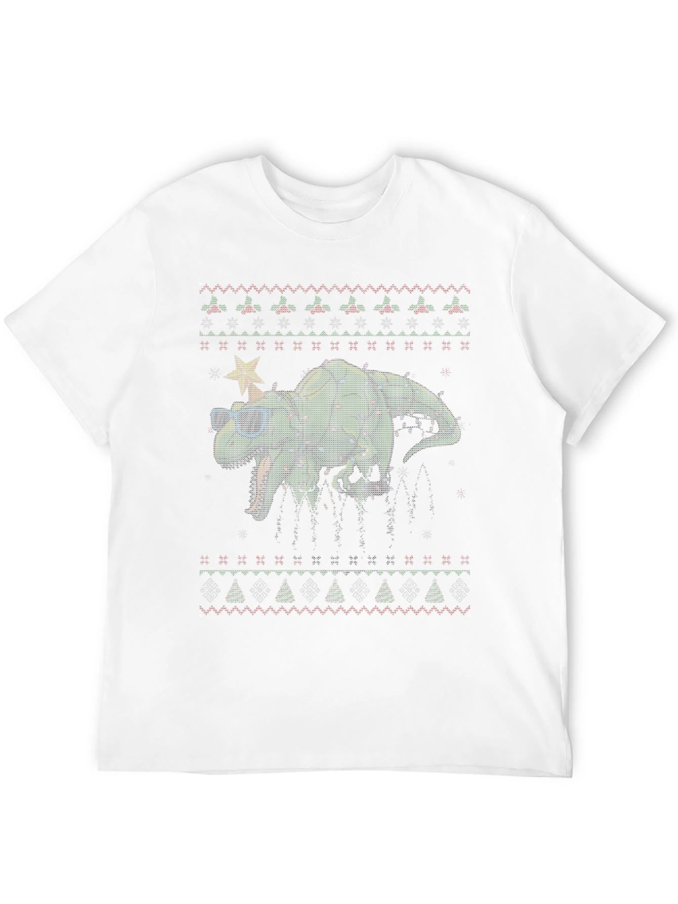 Festive Dinosaur Christmas Sweater T-Shirt