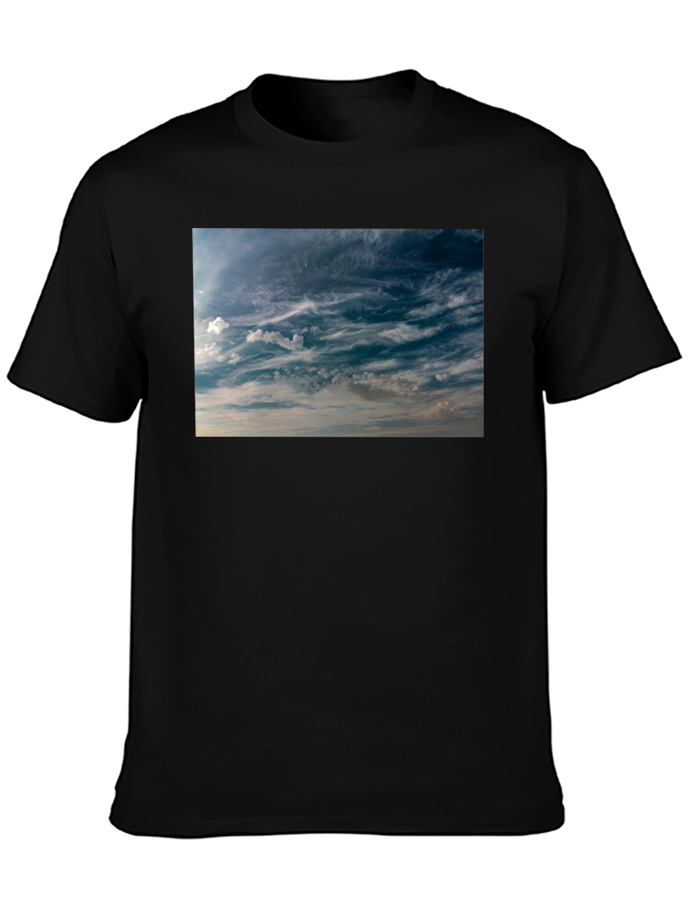 Sky Cloudscape Black T-Shirt